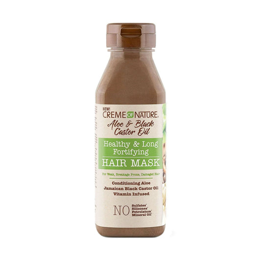 Creme Of Nature Aloe & Black Castor Oil Healthy & Long Fortifying HAIR MASK, 12 Fl Oz.