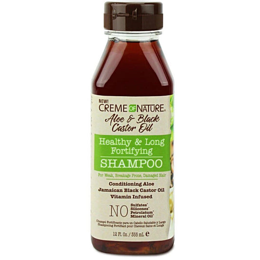 Creme Of Nature Aloe & Black Castor Oil Healthy & Long Fortifying SHAMPOO, 12 Fl Oz.