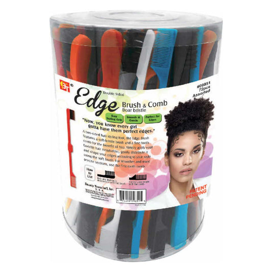 Beauty Town Edge Brush & Comb Boar Bristle, Random Color, 1 Unit