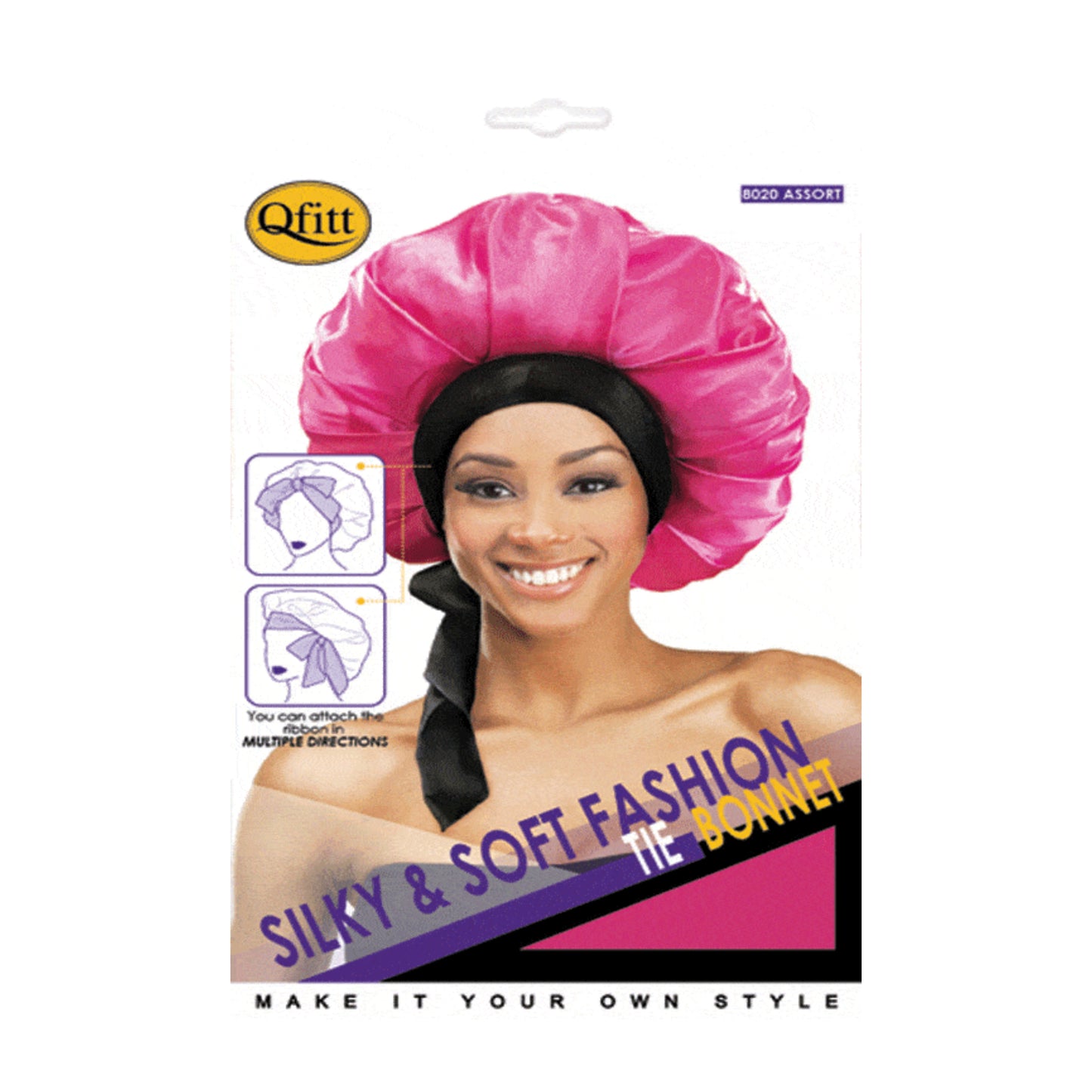 Silky & Soft Fashion Tie Bonnet Asst