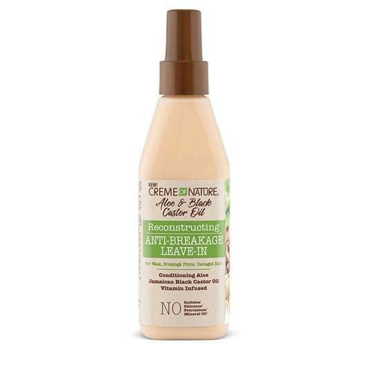 Creme Of Nature Aloe & Black Castor Oil Leave In Reconstructing ANTI-BREAKAGE LEAVE-IN, 8.5 Fl Oz.